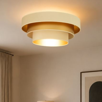Ceiling light WENTA 1xE27/60W/230V Ø 50 cm beige/gold