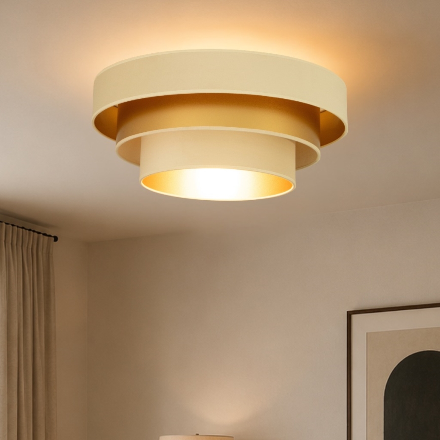 Ceiling light WENTA 1xE27/60W/230V Ø 50 cm beige/gold