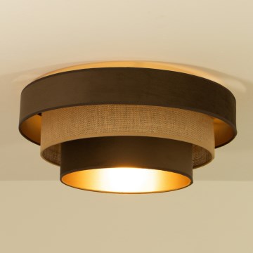Ceiling light WENTA 1xE27/60W/230V Ø 50 cm brown/jute