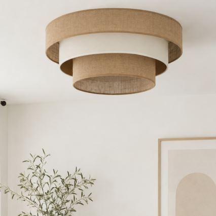 Ceiling light WENTA 1xE27/60W/230V Ø 50 cm jute/beige