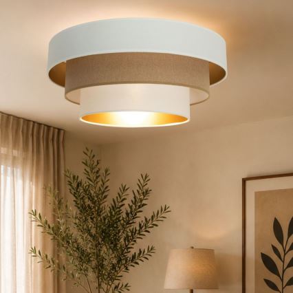 Ceiling light WENTA 1xE27/60W/230V Ø 50 cm white/brown