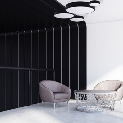 Ceiling light with a sensor CLEO 2xE27/24W/230V d. 30 cm black