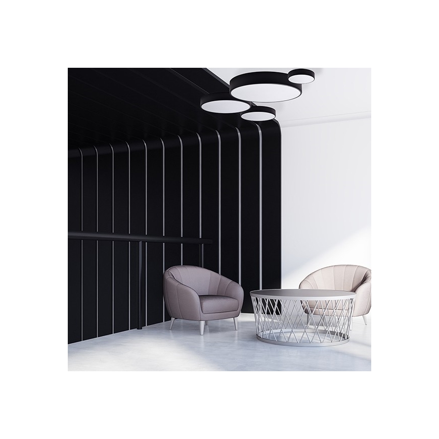 Ceiling light with a sensor CLEO 2xE27/24W/230V d. 30 cm black