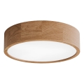 Ceiling light with motion and dusk sensor CLEO 3xE27/24W/230V Ø 37.5 cm oak