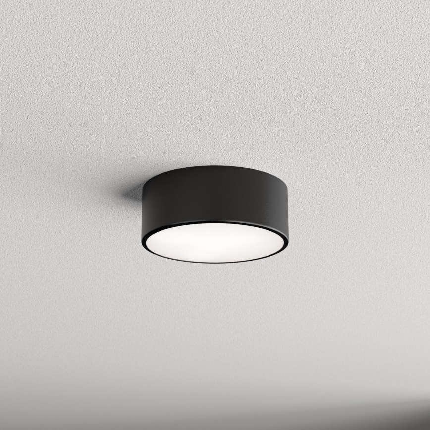 CLEO ceiling light with motion and dusk sensor, 1xE27/40W/230V, Ø 20 cm, black