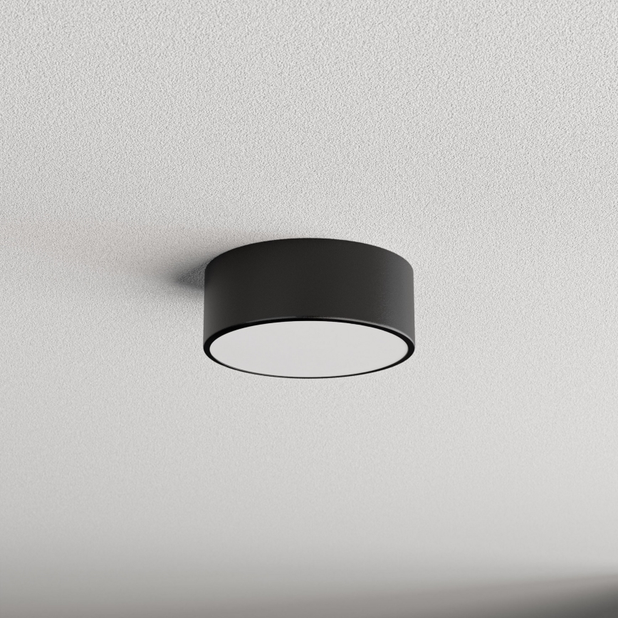 CLEO ceiling light with motion and dusk sensor, 1xE27/40W/230V, Ø 20 cm, black