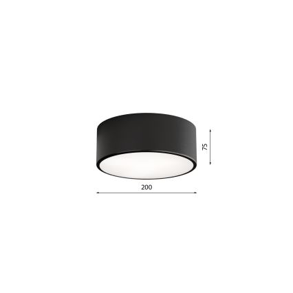 CLEO ceiling light with motion and dusk sensor, 1xE27/40W/230V, Ø 20 cm, black