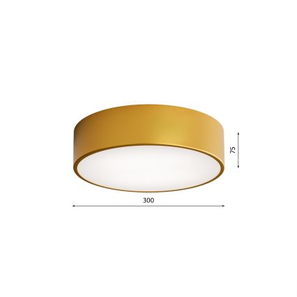 CLEO ceiling light with motion and dusk sensor, 2xE27/24W/230V, dia. 30 cm, gold