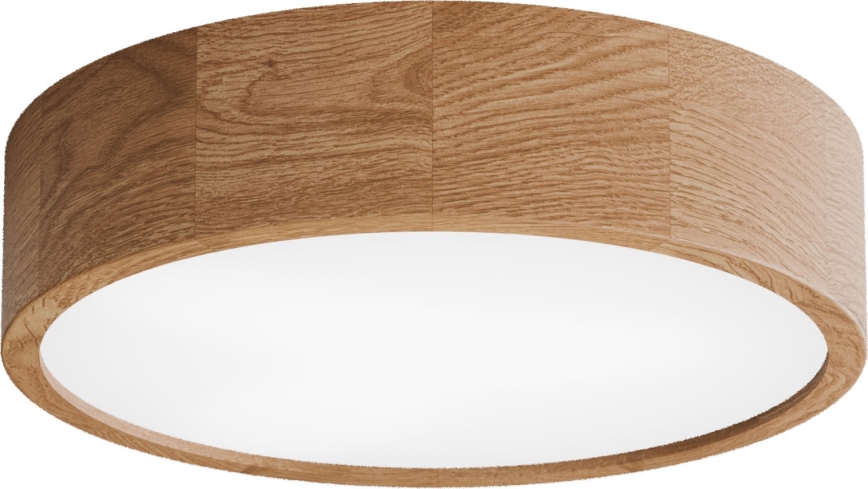 Ceiling light with sensor CLEO, 3× E27 / 24 W / 230 V, Ø 37.5 cm, Oak