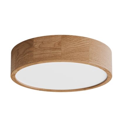 Ceiling light with sensor CLEO, 3× E27 / 24 W / 230 V, Ø 37.5 cm, Oak