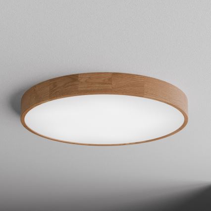 CLEO ceiling light with motion and dusk sensor 6xE27/24W/230V Ø 80 cm oak