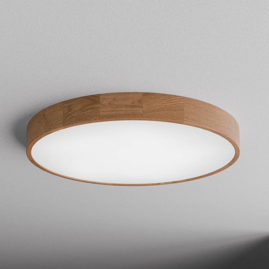 CLEO ceiling light with motion and dusk sensor 6xE27/24W/230V Ø 80 cm oak