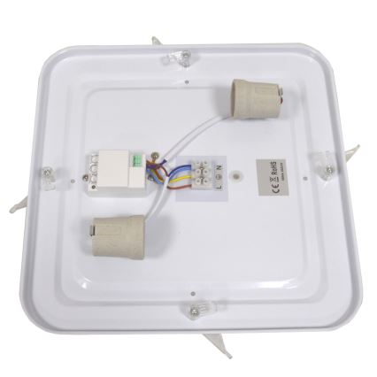 Ceiling light with sensor WILTON 2xE27/60W/230V 33x33 cm black