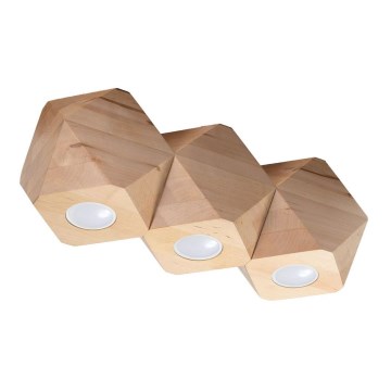 Ceiling light WOODY 3xGU10/40W/230V oak