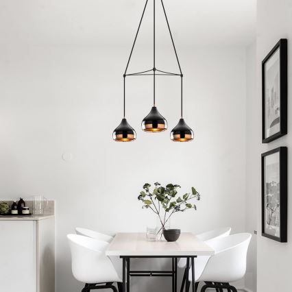 Ceiling light YILDO 3xE27/40W/230V black/copper