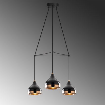 Ceiling light YILDO 3xE27/40W/230V black/copper
