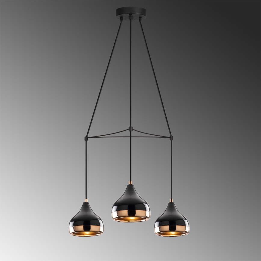 Ceiling light YILDO 3xE27/40W/230V black/copper