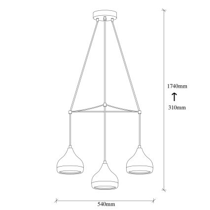 Ceiling light YILDO 3xE27/40W/230V black/copper