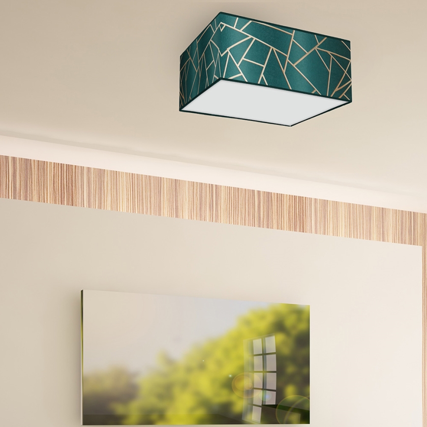 Ceiling light ZIGGY 2xE27/60W/230V green/gold
