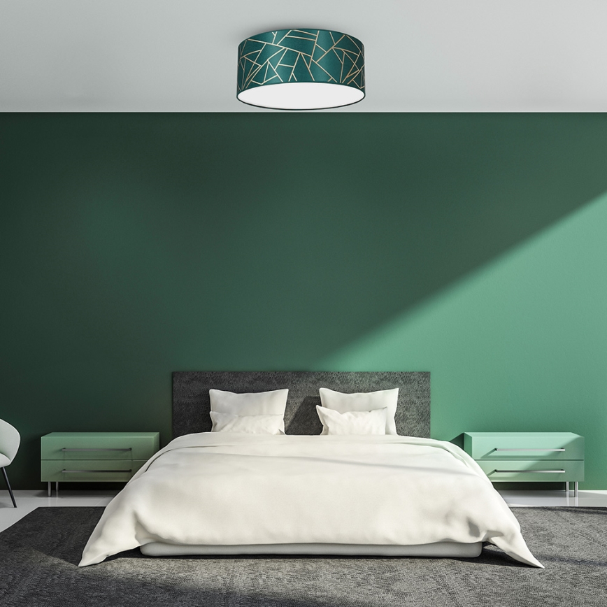 Ceiling light ZIGGY 2xE27/60W/230V green/gold