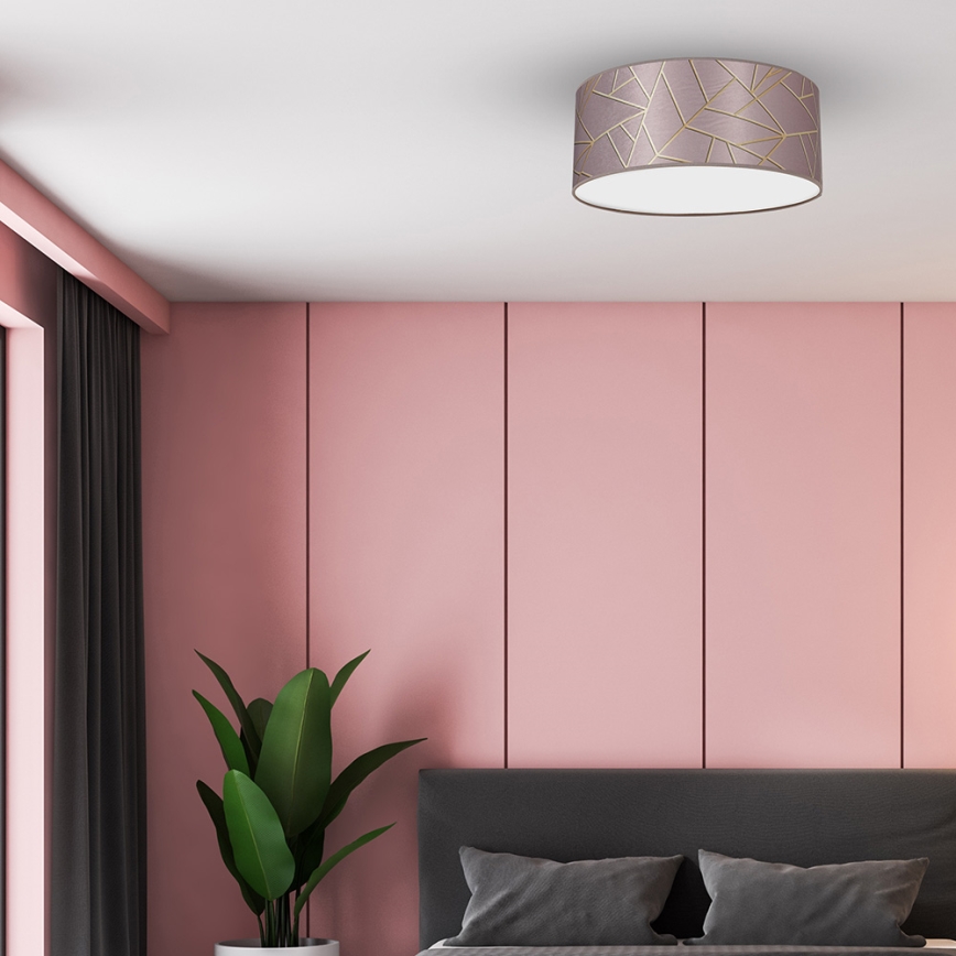 Ceiling light ZIGGY 2xE27/60W/230V pink/gold