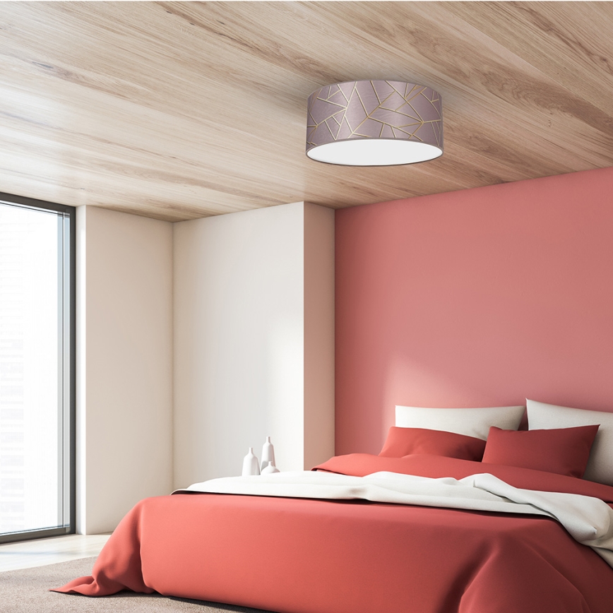 Ceiling light ZIGGY 2xE27/60W/230V pink/gold