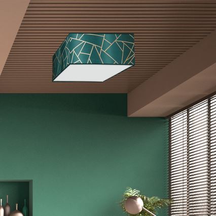 Ceiling light ZIGGY 3xE27/60W/230V green/gold
