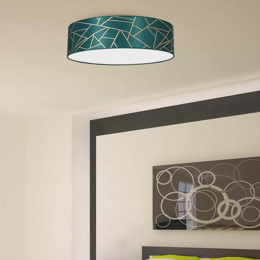 Ceiling light ZIGGY 3xE27/60W/230V green/gold