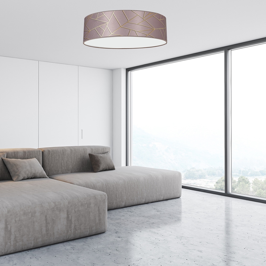 Ceiling light ZIGGY 3xE27/60W/230V pink/gold