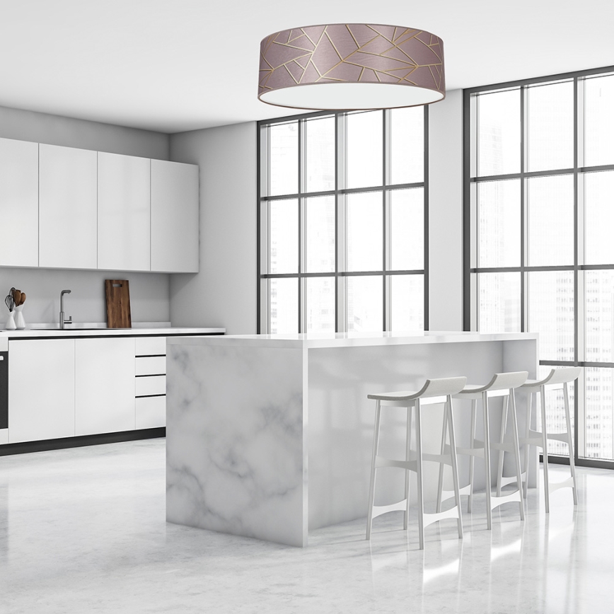 Ceiling light ZIGGY 3xE27/60W/230V pink/gold
