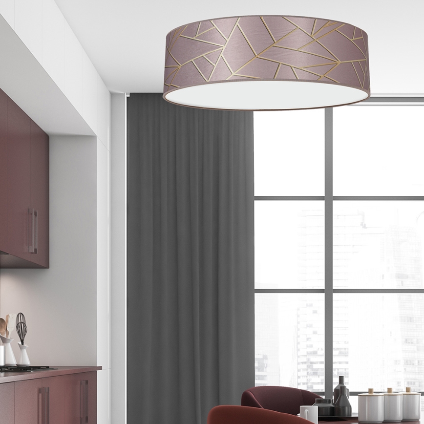 Ceiling light ZIGGY 3xE27/60W/230V pink/gold