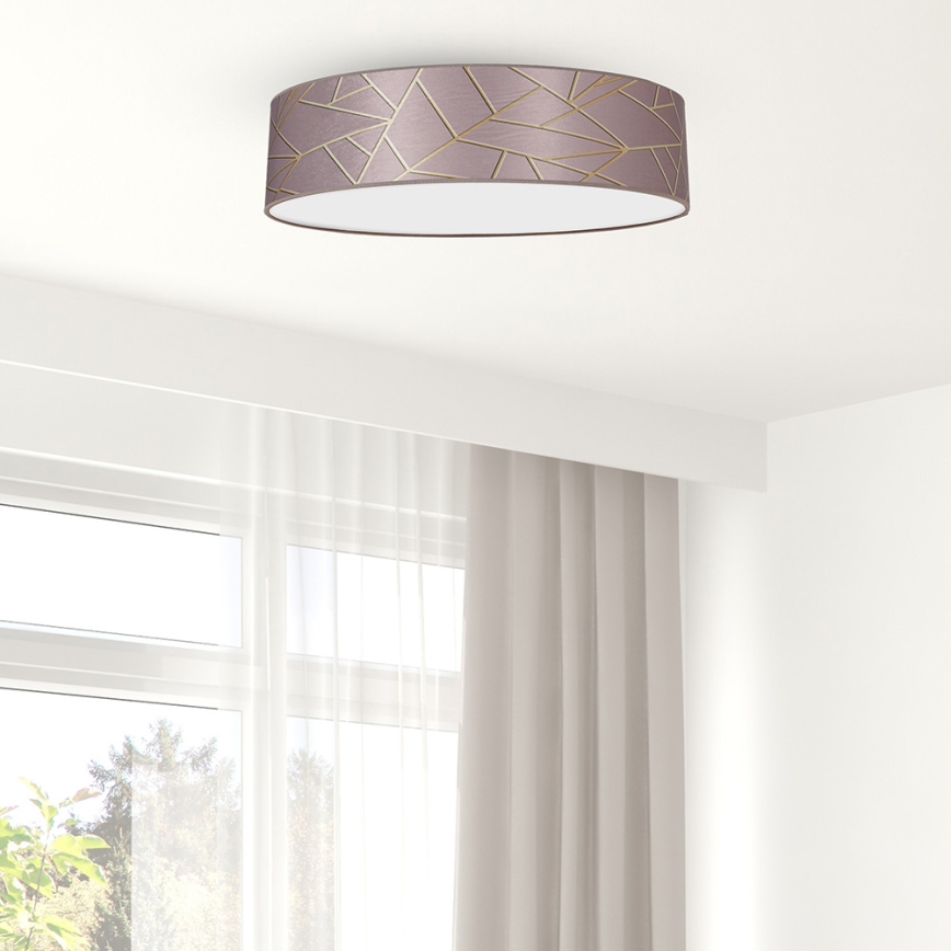 Ceiling light ZIGGY 3xE27/60W/230V pink/gold