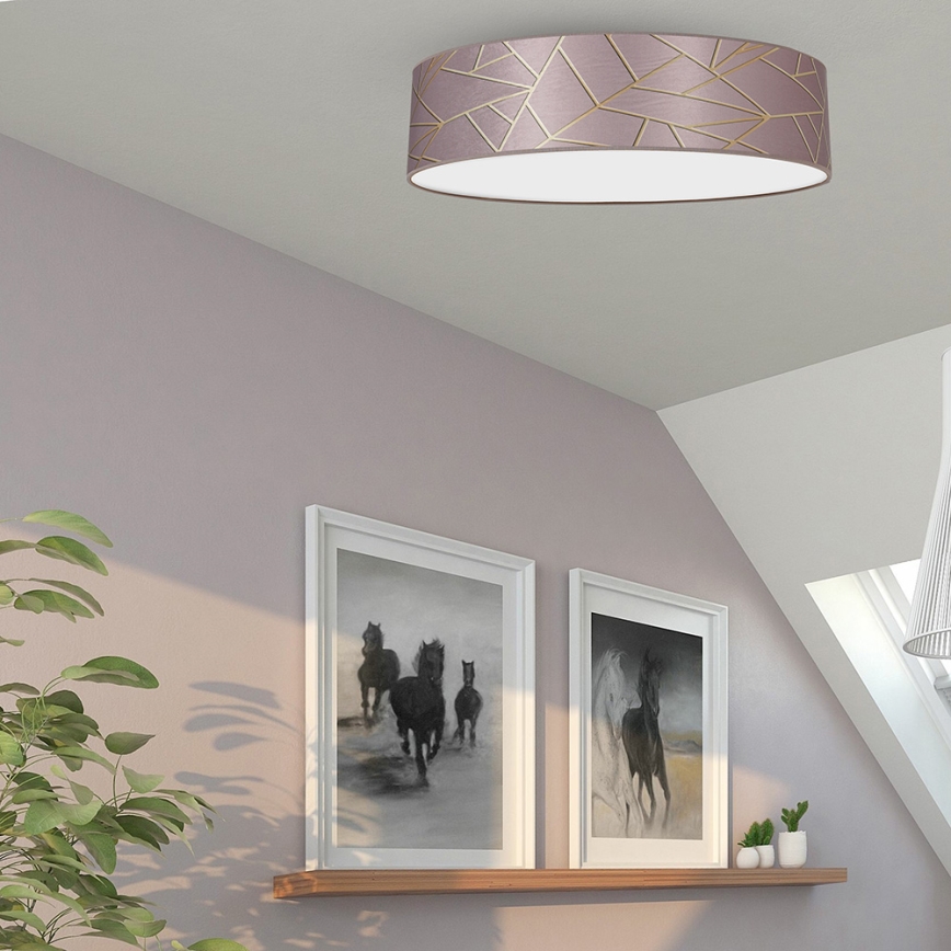 Ceiling light ZIGGY 3xE27/60W/230V pink/gold