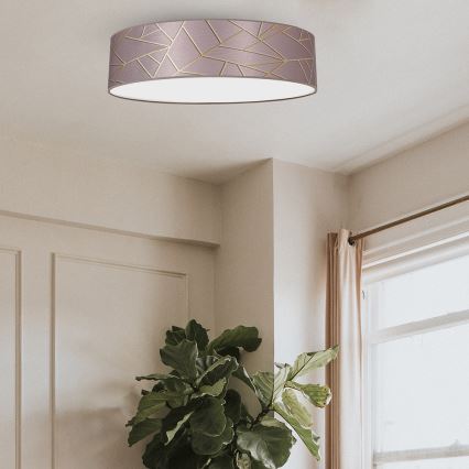 Ceiling light ZIGGY 3xE27/60W/230V pink/gold