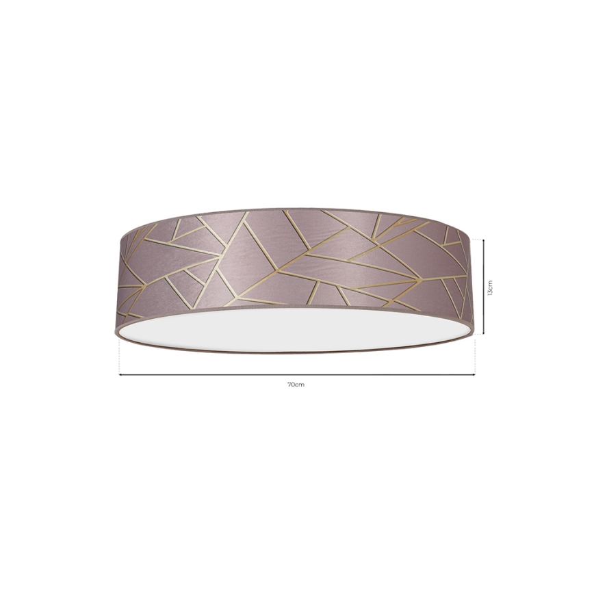 Ceiling light ZIGGY 3xE27/60W/230V pink/gold