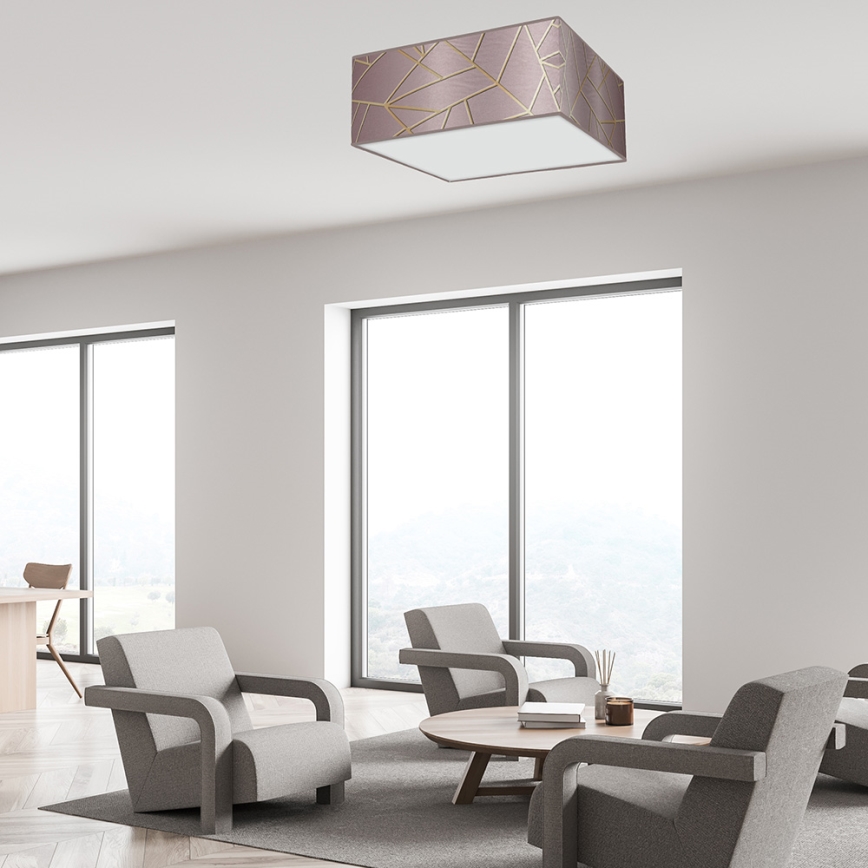 Ceiling light ZIGGY 3xE27/60W/230V pink/gold