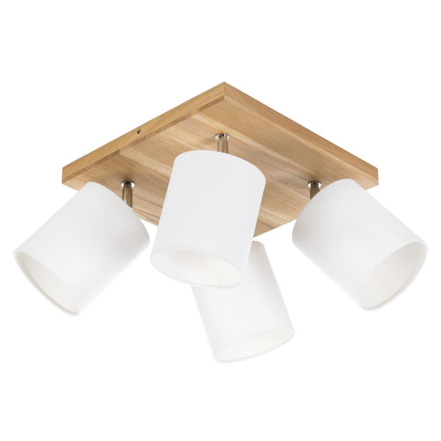 Ceiling spotlight APRILLIA 4xE27/25W/230V oak/white
