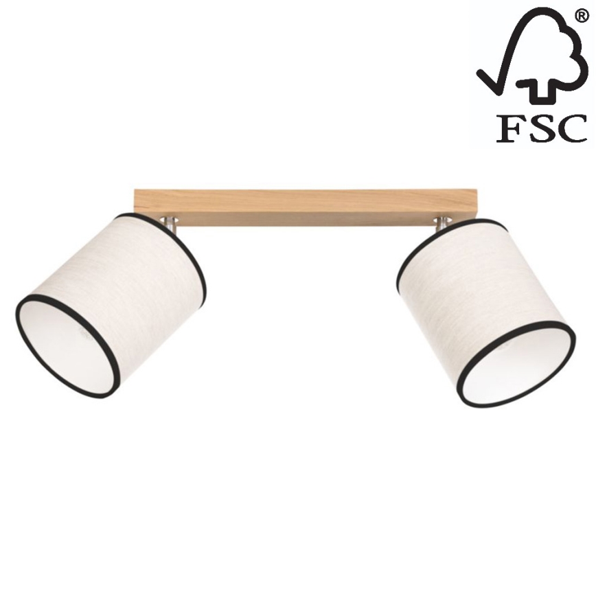 Ceiling spotlight BOHO 2xE27/25W/230V oak - FSC certified