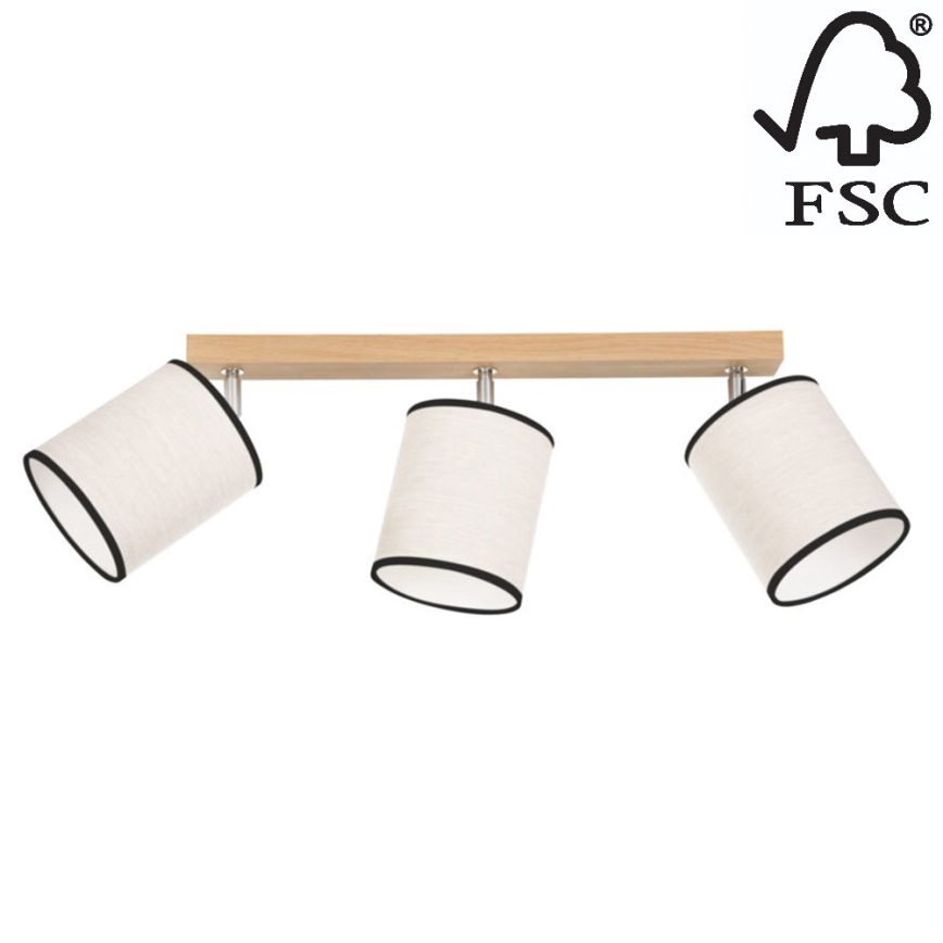 Ceiling spotlight BOHO 3xE27/25W/230V oak - FSC certified