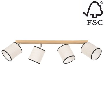 Ceiling spotlight BOHO 4xE27/25W/230V oak - FSC certified