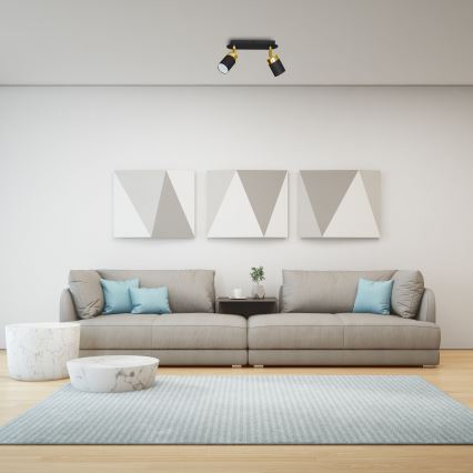 Ceiling spotlight JOKER 2xGU10/25W/230V black