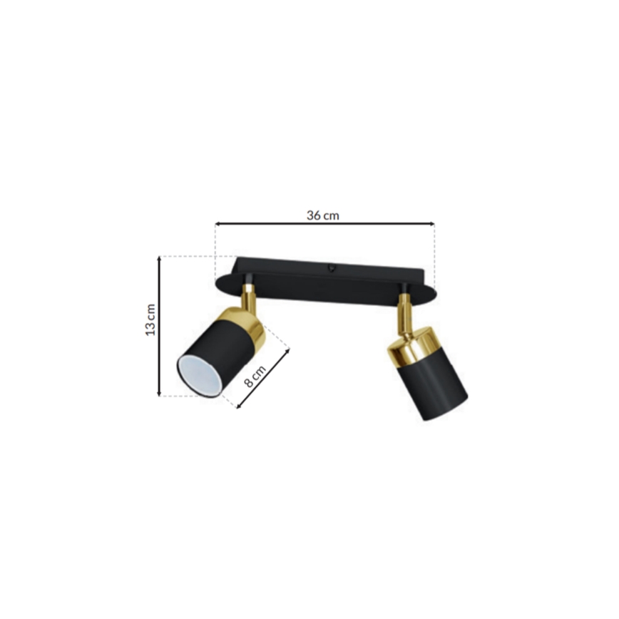 Ceiling spotlight JOKER 2xGU10/25W/230V black