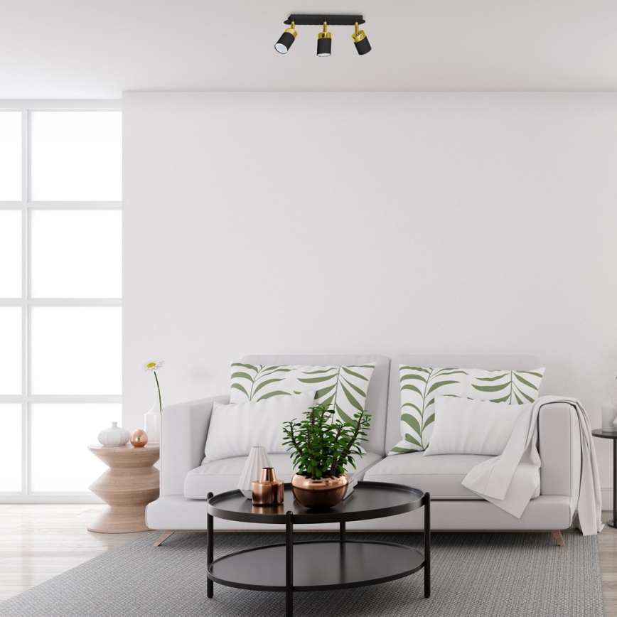 Ceiling spotlight JOKER 3xGU10/25W/230V black