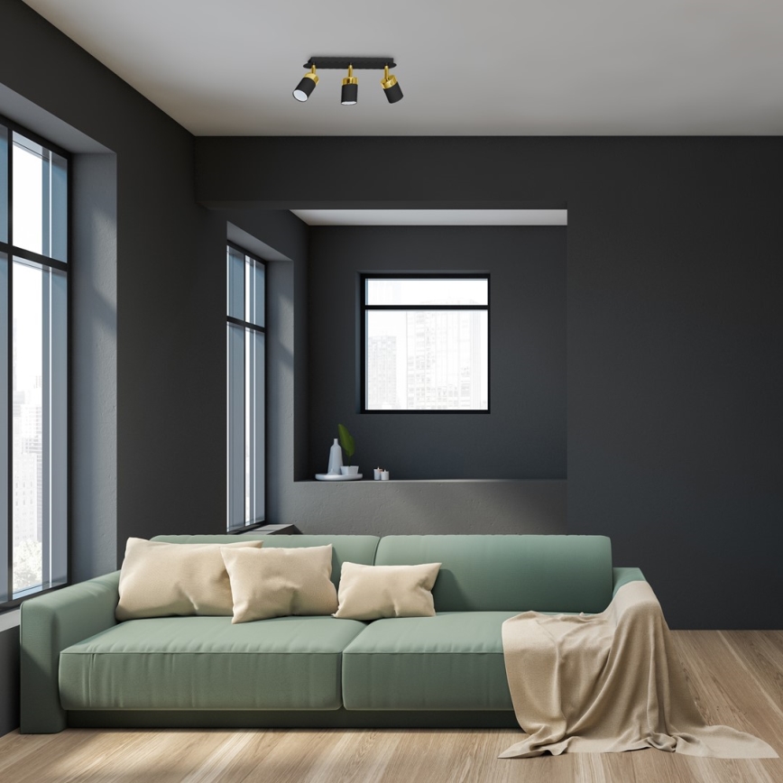 Ceiling spotlight JOKER 3xGU10/25W/230V black