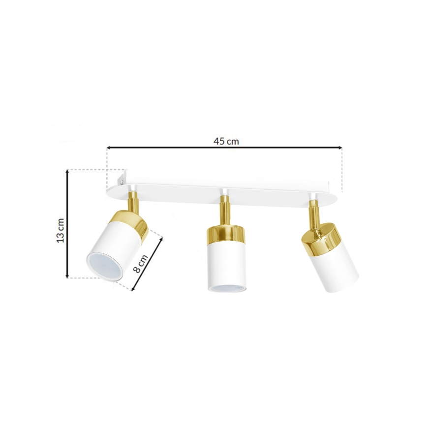 Ceiling spotlight JOKER 3xGU10/25W/230V white