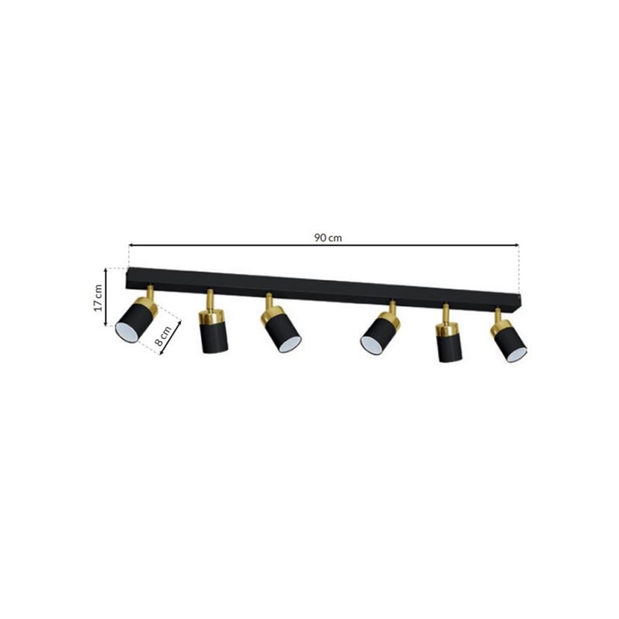 Ceiling spotlight JOKER 6xGU10/25W/230V black