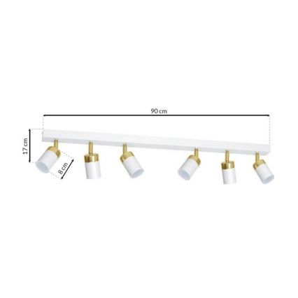 Ceiling spotlight JOKER 6xGU10/25W/230V white