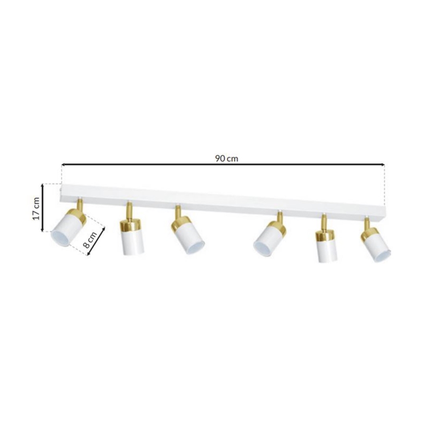 Ceiling spotlight JOKER 6xGU10/25W/230V white