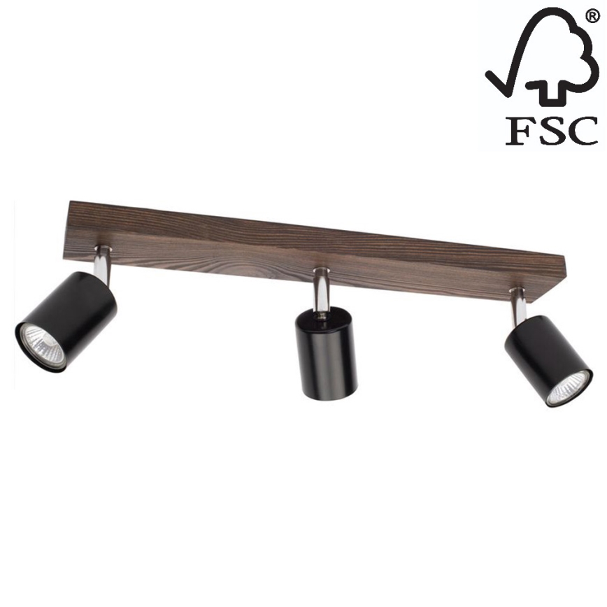Ceiling spotlight MANARA  3xGU10/5W/230V pine - FSC certified
