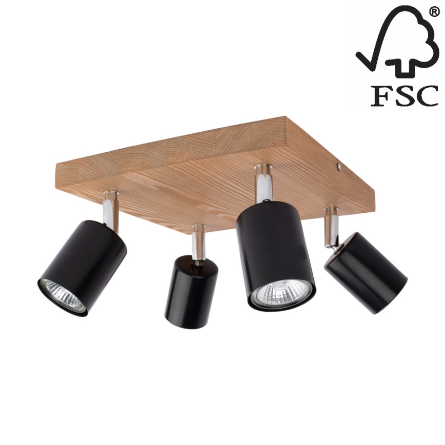 Ceiling spotlight MANARA 4xGU10/5W/230V pine - FSC certified